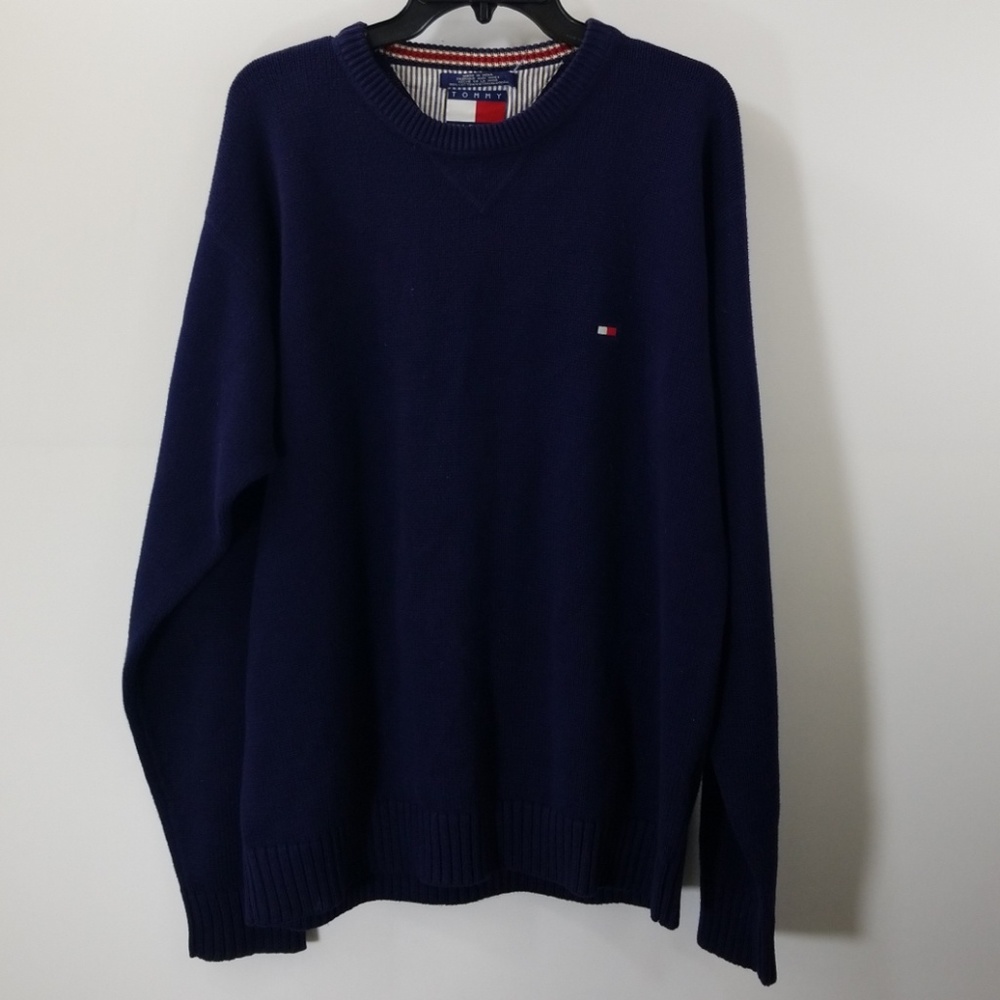 Tommy Hilfiger Navy Knit Crewneck Sweater Size XL